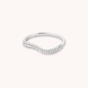 Wave Crystal Ring in Silver